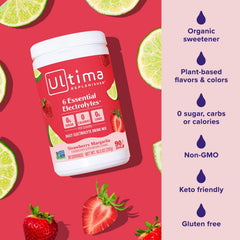 Nutrition chart underscores six electrolytes and vitamins at a glance.