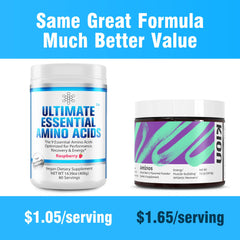 Ultimate EAA Powder Berry glass ready for a refreshing workout drink