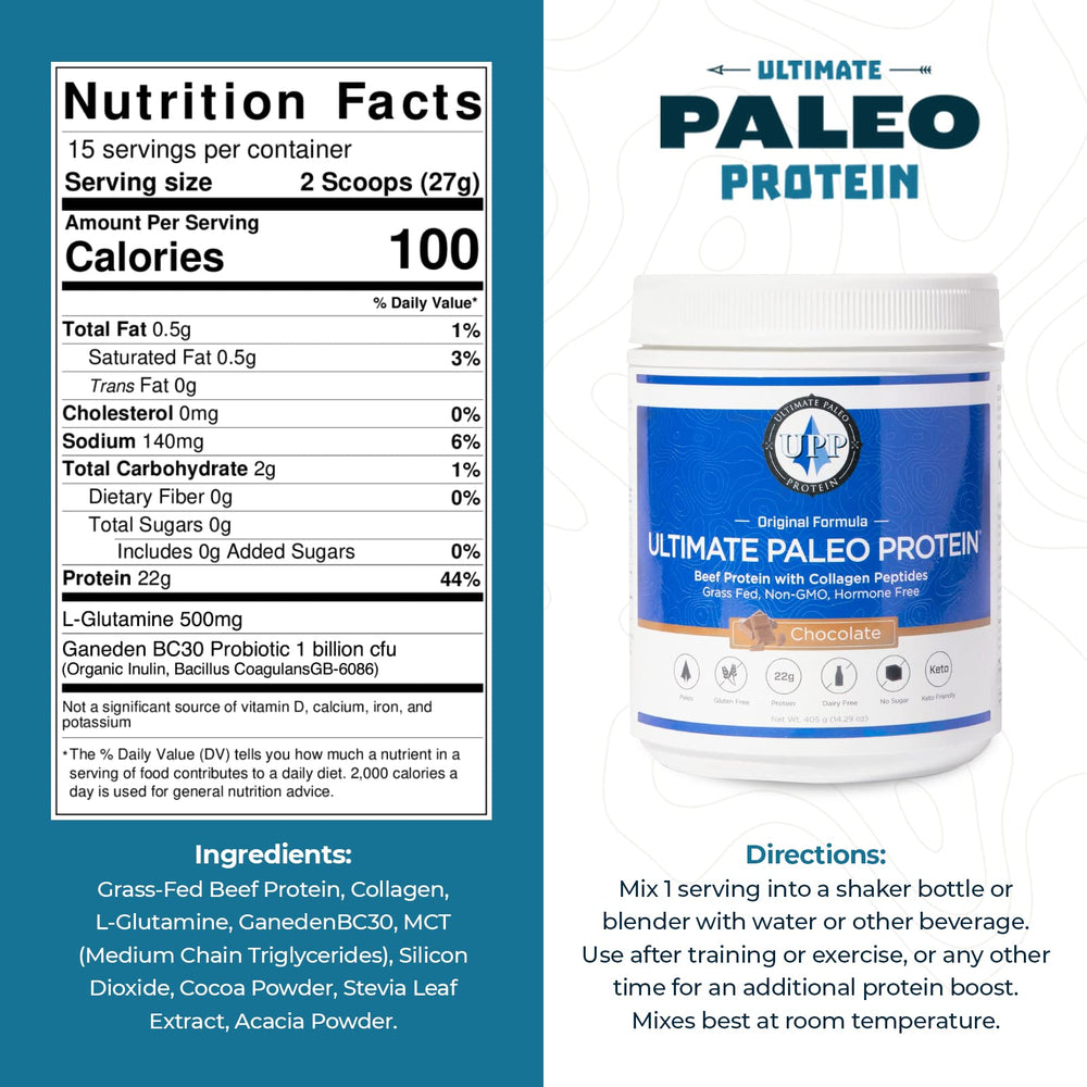 Ultimate Paleo Protein grass-fed beef sources, highlighting quality ingredients