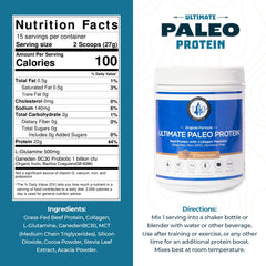 Ultimate Paleo Protein grass-fed beef sources, highlighting quality ingredients