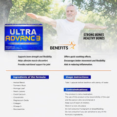 Ultra Advance 3 Blue bottle with cap, convenient everyday intake.