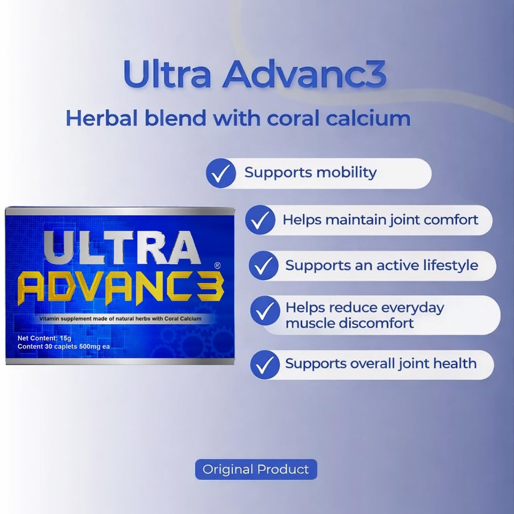 Ultra Advance 3 Blue packaging details, label highlights traditional use heritage.