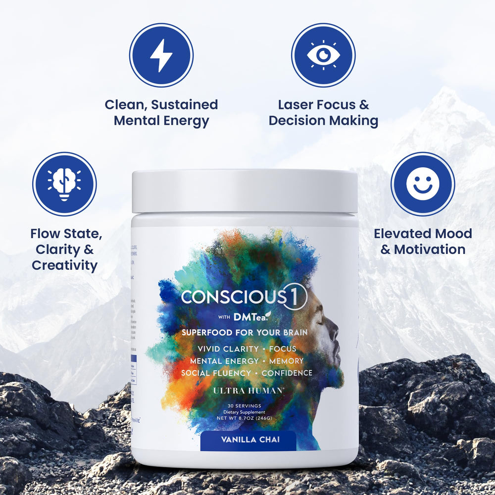 Ultra Human Conscious1 Synapsa Bacopa ingredient blend highlight for mindful routines.