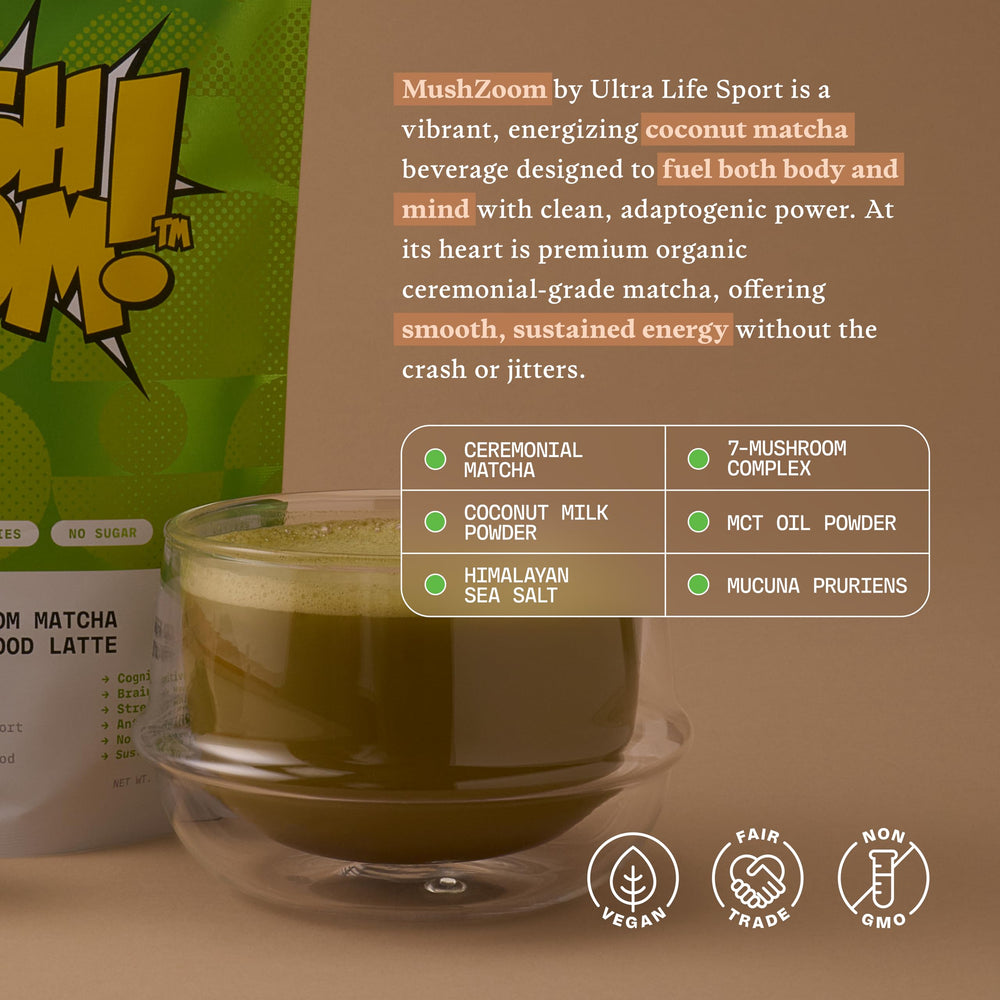 Ultra Life Sport Mush Zoom creamy coconut-milk mix with hydration-friendly texture
