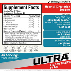 Ultra Research HeartBeets Plus tablets close-up, easy-to-swallow daily supplement