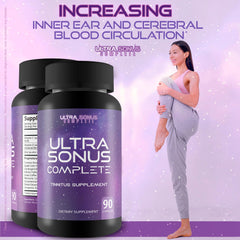 Ultra Sonus ingredient list features garlic, turmeric, and vitamin C