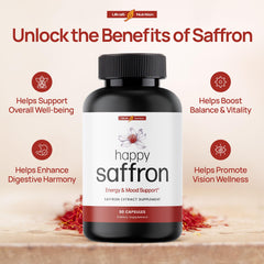 Ultra6 Nutrition Happy Saffron tablets in hand for daily ritual.