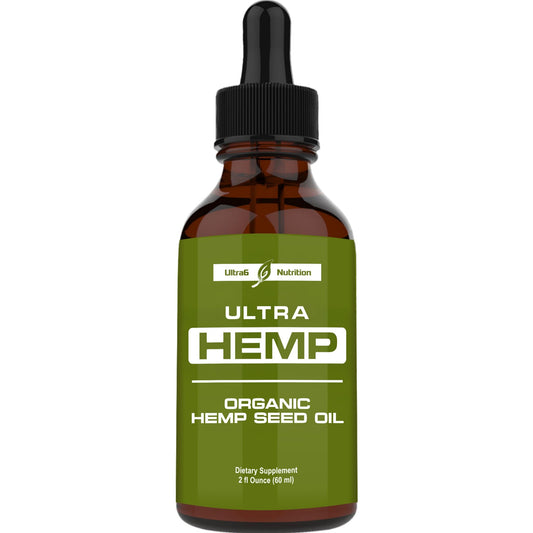 Ultra6 Nutrition hemp oil bottle for daily wellness and flexible movement.