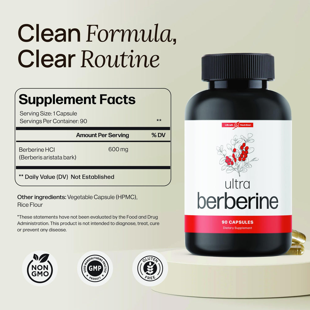 Ultra6 Nutrition third-party tested seal on bottle conveys transparency and trust