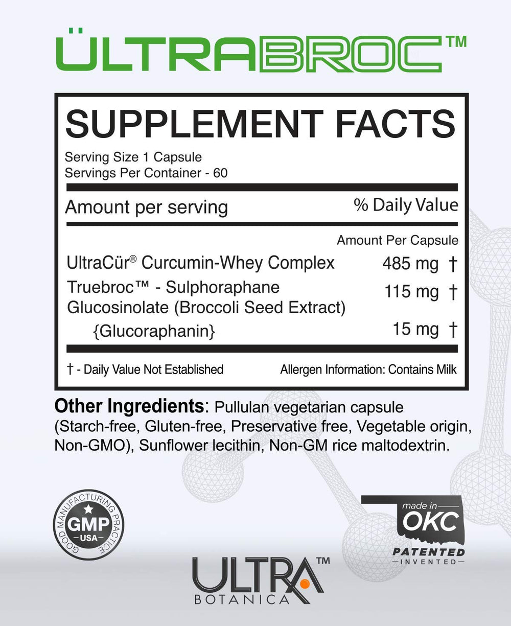UltraCur Detox capsules highlight sulforaphane glucoraphanin ingredients
