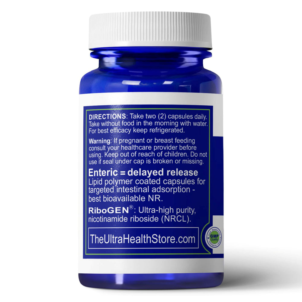 UltraHealth nicotinamide riboside capsules on label emphasize purity and dosage clarity.