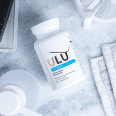 ULULIFE collagen-keratin nutrients close-up indicating nail and skin strength benefits.