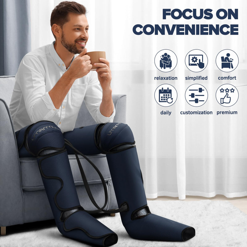 UMARMUNG extra extenders attached to leg massager for larger users