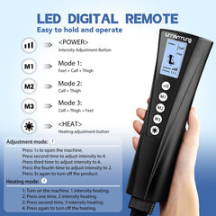 UMARMUNG leg massager handheld controller with customizable settings for personalized comfort