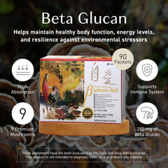 Umeken Beta Glucan bottle with mushroom blend for wellness.