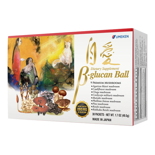 Umeken beta-glucan packets box for convenient monthly immune support