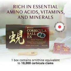 Umeken Corbicula Ball EX ingredients close-up with turmeric and silymarin