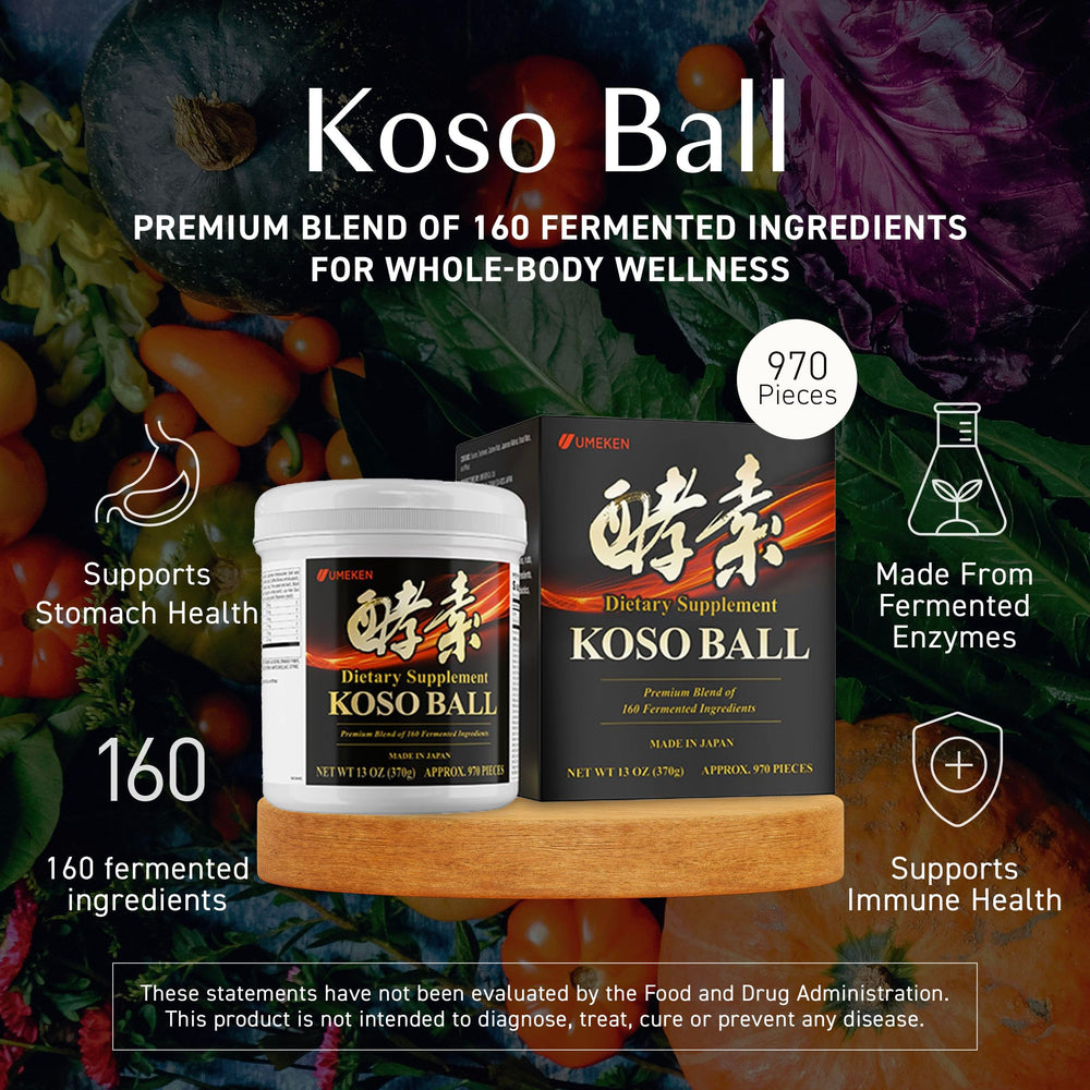 Umeken Koso Ball fermentation steps showing the 3-step process for nutrient uptake.