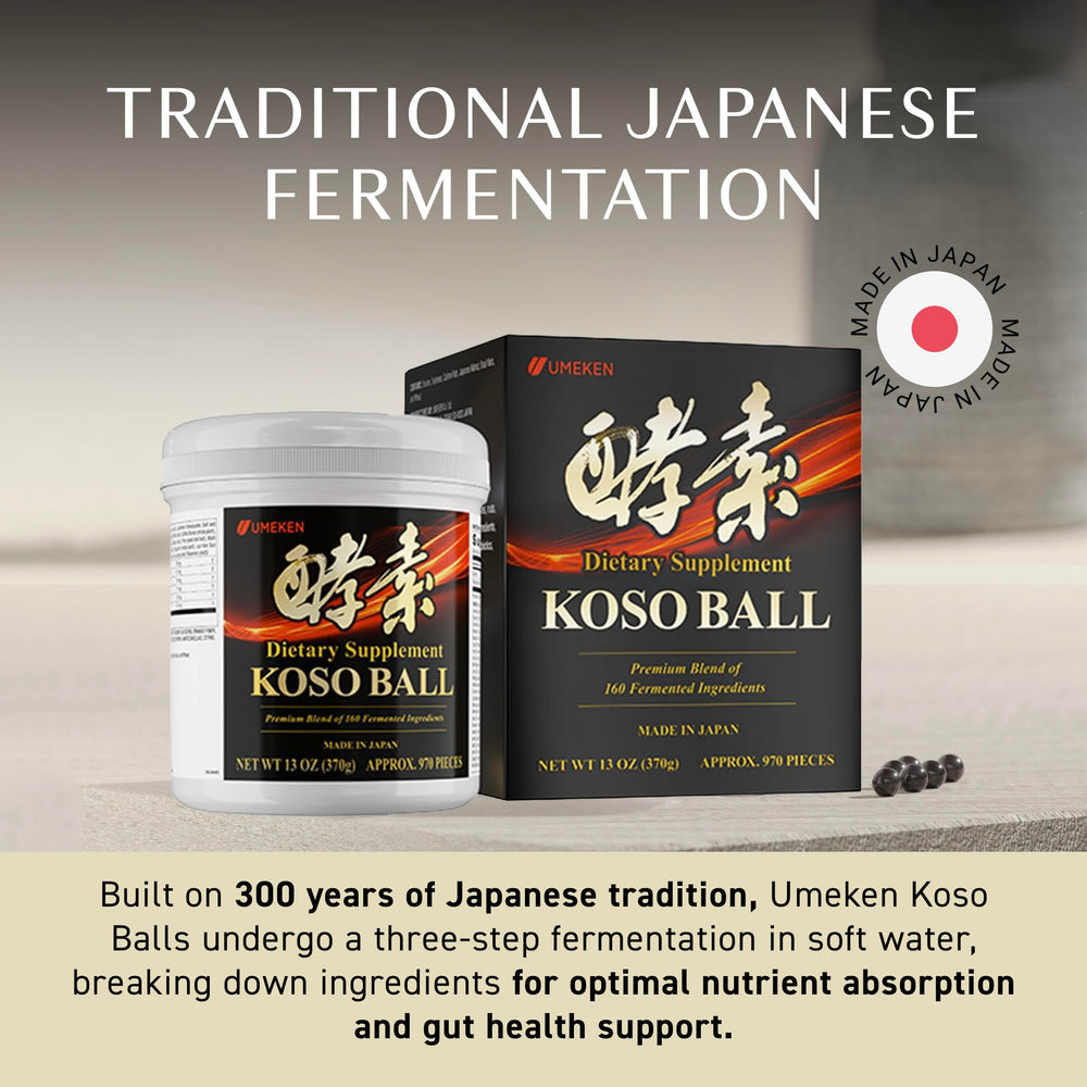 Umeken Koso Ball ceramic pots highlight traditional craft supporting digestion.