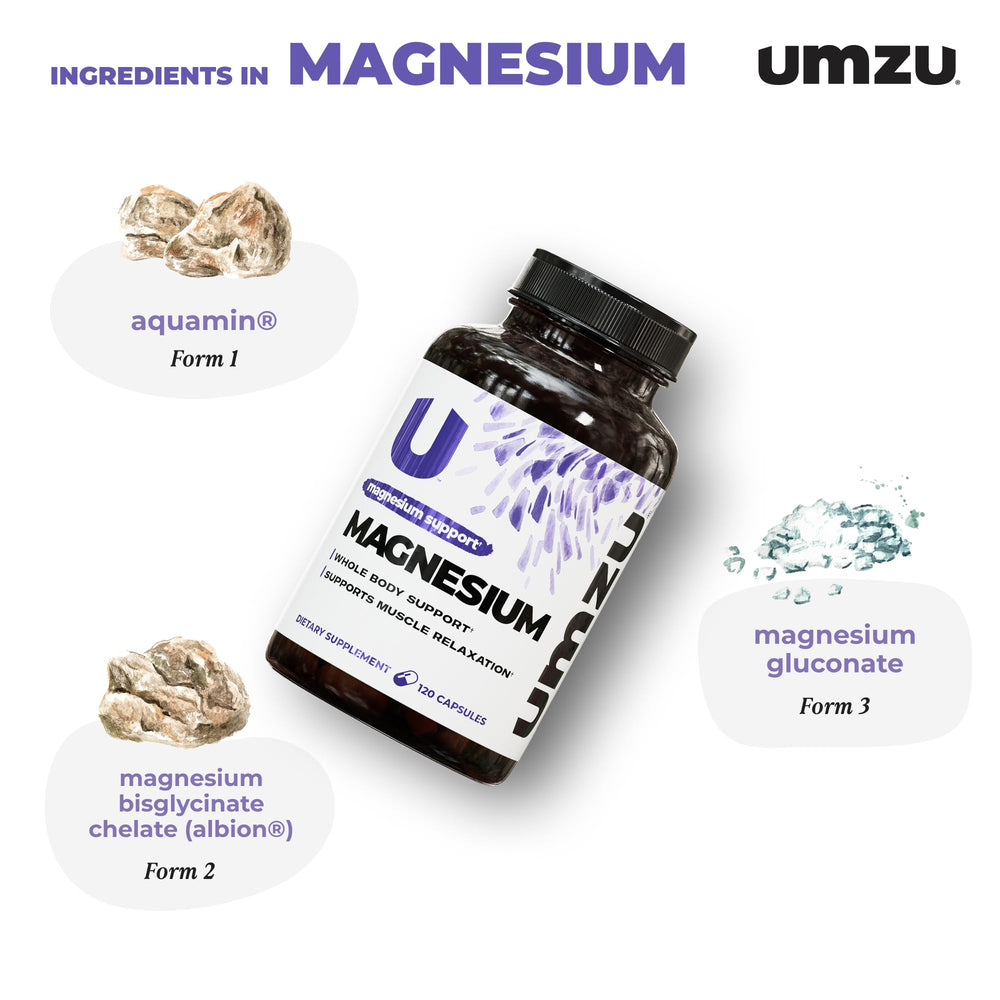 UMZU Daily Magnesium capsules close-up for easy daily intake