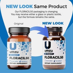 UMZU Floracil50 CFU badge conveys strong probiotic potency