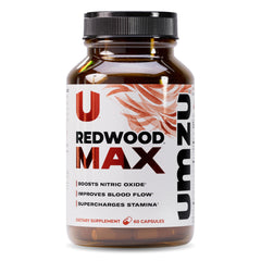 UMZU Redwood Max bottle front view highlighting circulation support and energy.