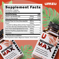 UMZU Redwood Max Fitnox blend illustration signaling nitric oxide support.