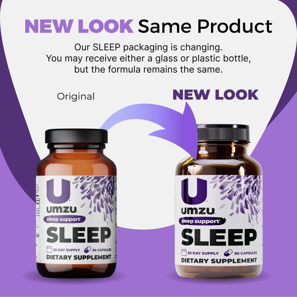 UMZU Sleep packaging showcases melatonin-free formulation for safer night use