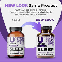 UMZU Sleep packaging showcases melatonin-free formulation for safer night use