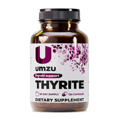 UMZU Thyrite bottle front showing daily thyroid support formula