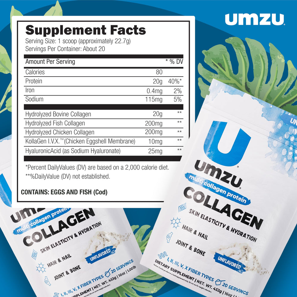UMZU zuCollagen chocolate powder adds flavor with a protein boost.