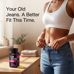 UNALTERED Belly Fat Burner capsules closeup showing easy-to-swallow softgel design