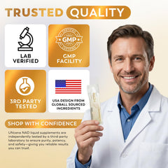UNcena NAD+ box packaging for convenient daily supplementation