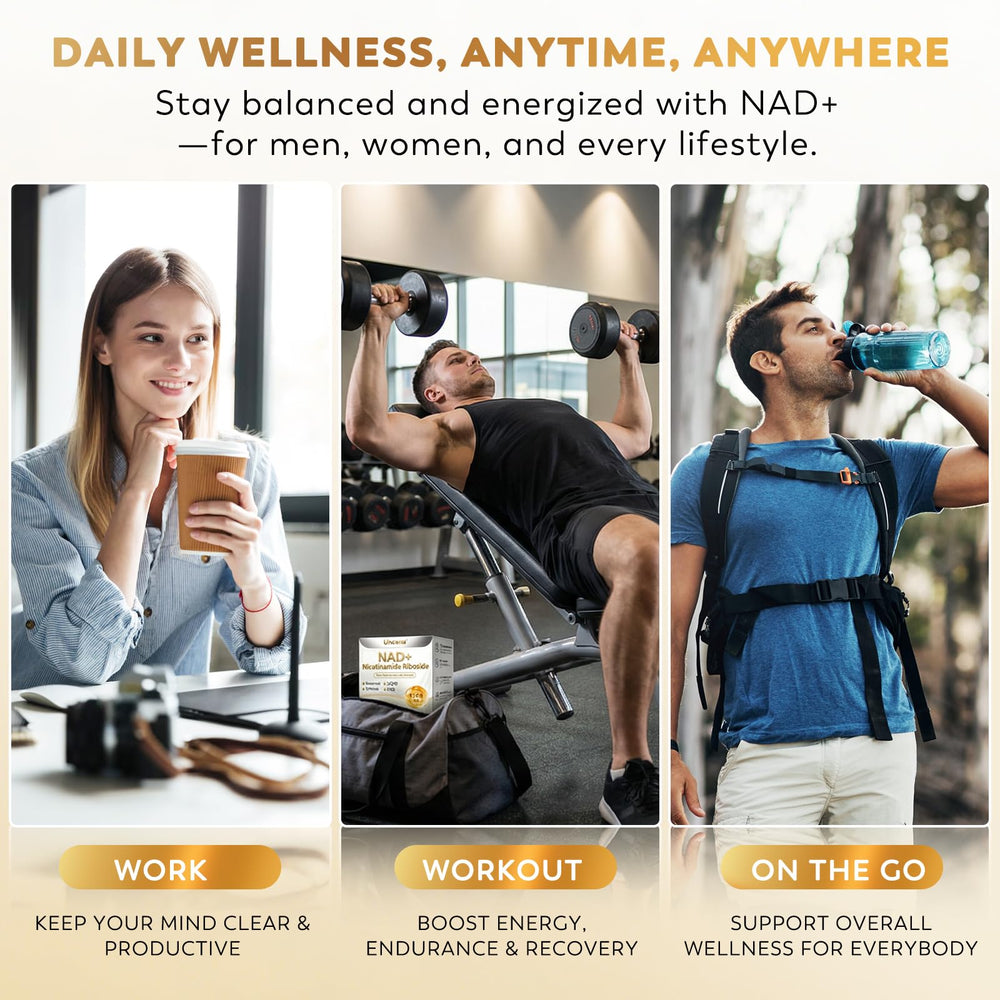 Glass with UNcena NAD+ ready to support your wellness routine