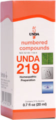 UNDA 219 numbered compounds bottle for convenient home use and potential immune support