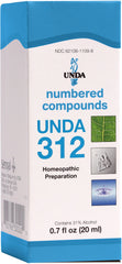 UNDA 312 Numbered Compounds bottle front for convenient homeopathic use and gentle daily practice