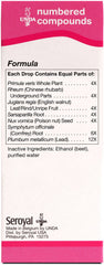 UNDA 41 Numbered Compounds bottle label, notes biodynamically grown herbs and metals.