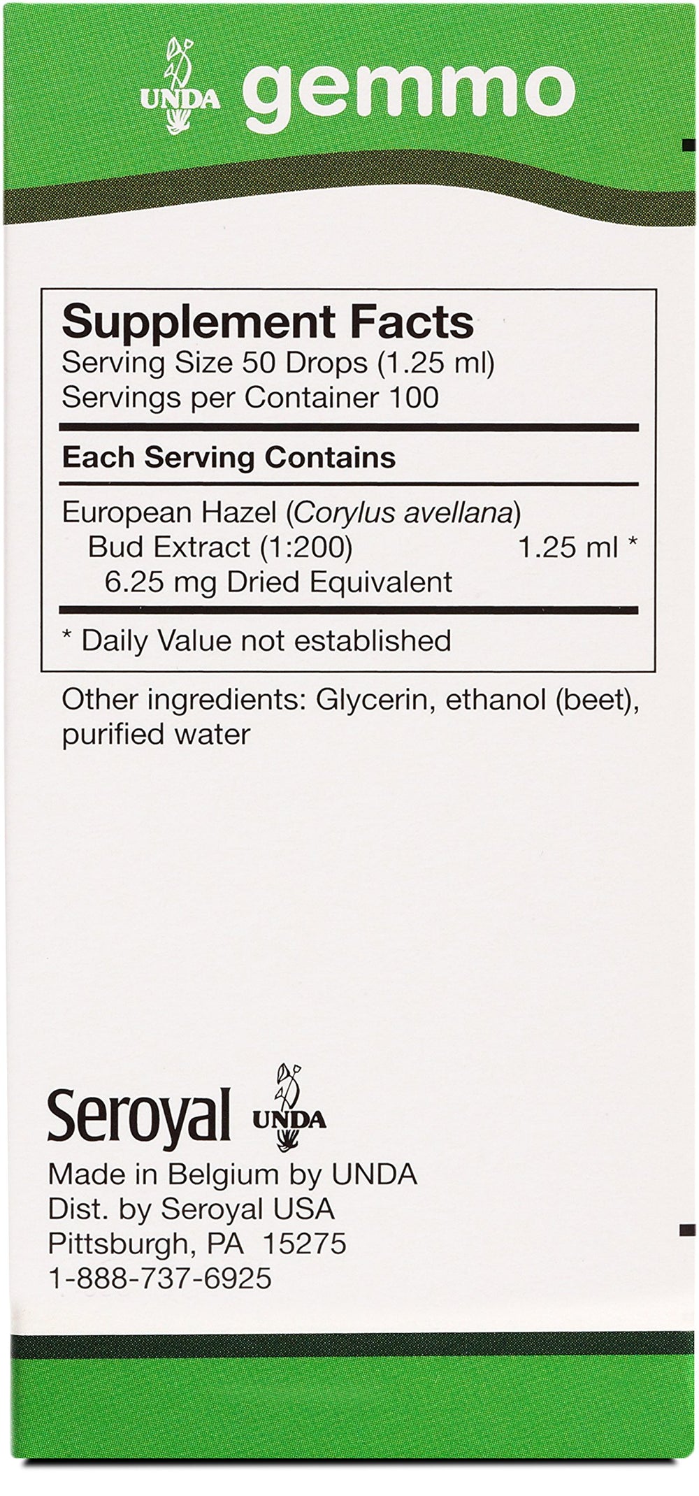 UNDA Gemmo Therapy Corylus Avellana bottle pour enables easy dosing for daily rituals.