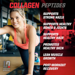 Undefined Nutrition Collagen Peptides tub on kitchen counter for easy daily supplementation.