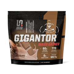 Undefined Nutrition Gigantor Mass Gainer bottle ready for a high-calorie shake.