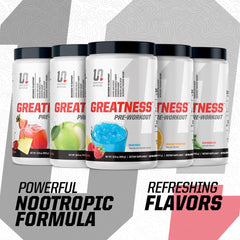 Undefined Nutrition Greatness Pre-Workout caffeine-boost close-up highlights alert energy