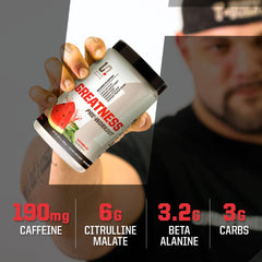 Undefined Nutrition Greatness Pre-Workout label detail shows transparent ingredient info