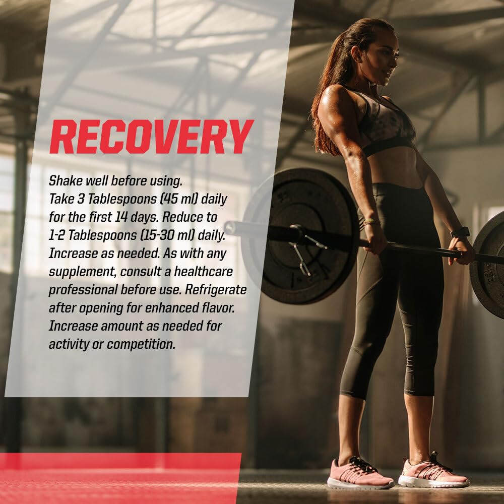 Undefined Nutrition Recovery bottle label scene communicates zero calories and gluten-free.