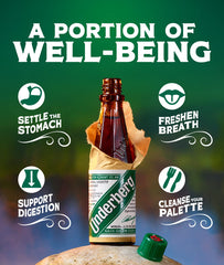 Underberg-after-meal ritual depiction inviting palate cleansing and breath refreshment