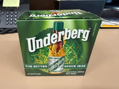 Underberg bottle closeup highlighting herbal aroma and classic packaging