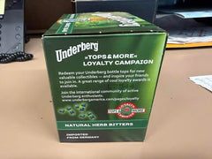 Underberg single-portion wrapper emphasizing on-the-go digestif ritual