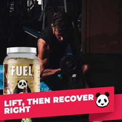 Keto-friendly Panda Fuel with 25 servings per tub emphasis