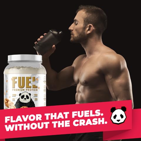 Panda Fuel time-release graphic hints steady amino acid delivery over hours.