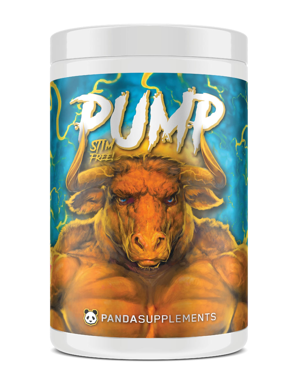 Underground Bio Labs Panda Pump bottle promotes stimulant-free pre-workout for late workouts.