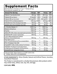 Underground Bio Labs Panda Pump label features VasoDrive-AP and CognatiQ for focus